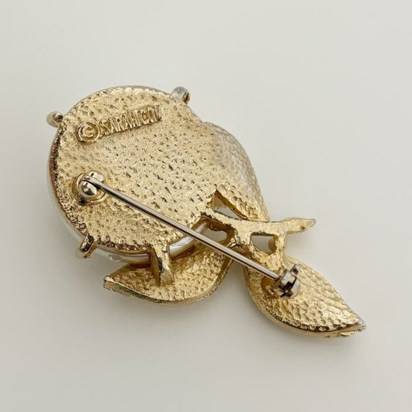 Vintage 1965 Sarah Coventry Pearl Bloom Brooch Pin - Picture 8 of 11